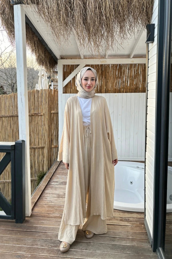 Ahsen Kimono Takım - Krem