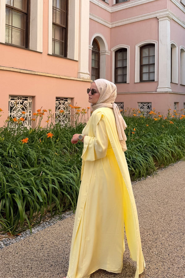 Hümay 2'li Abaya Set- Sarı