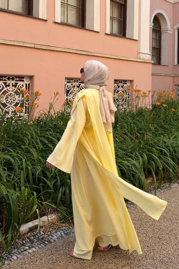 Hümay 2'li Abaya Set- Sarı