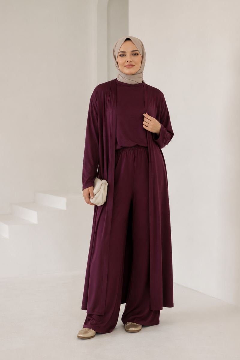 3'lü Marina Takım - Bordo