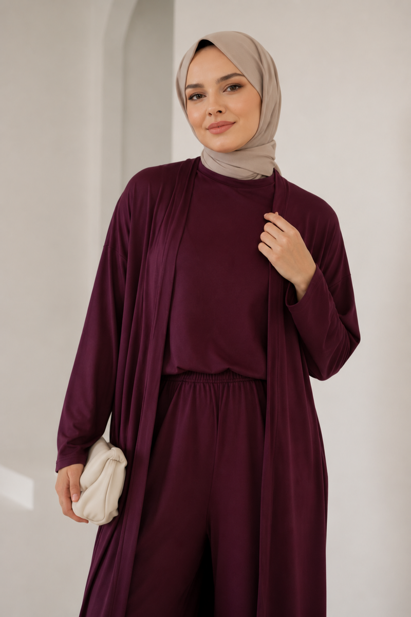 3'lü Marina Takım - Bordo