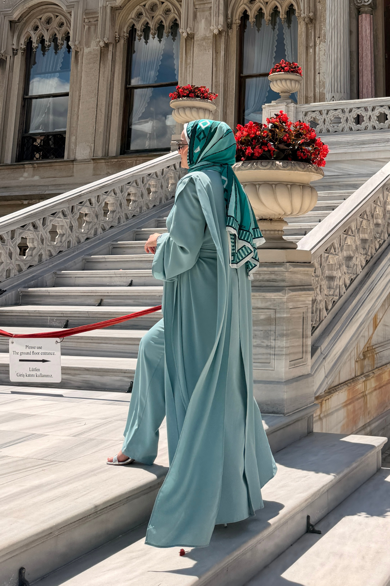 Hümay 2'li Abaya Set  -  Mint Yeşili