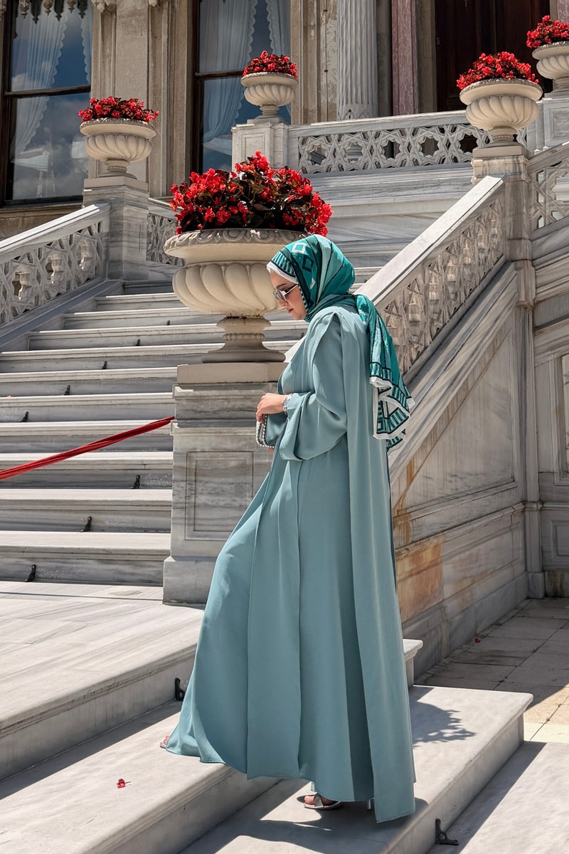 Hümay 2'li Abaya Set  -  Mint Yeşili