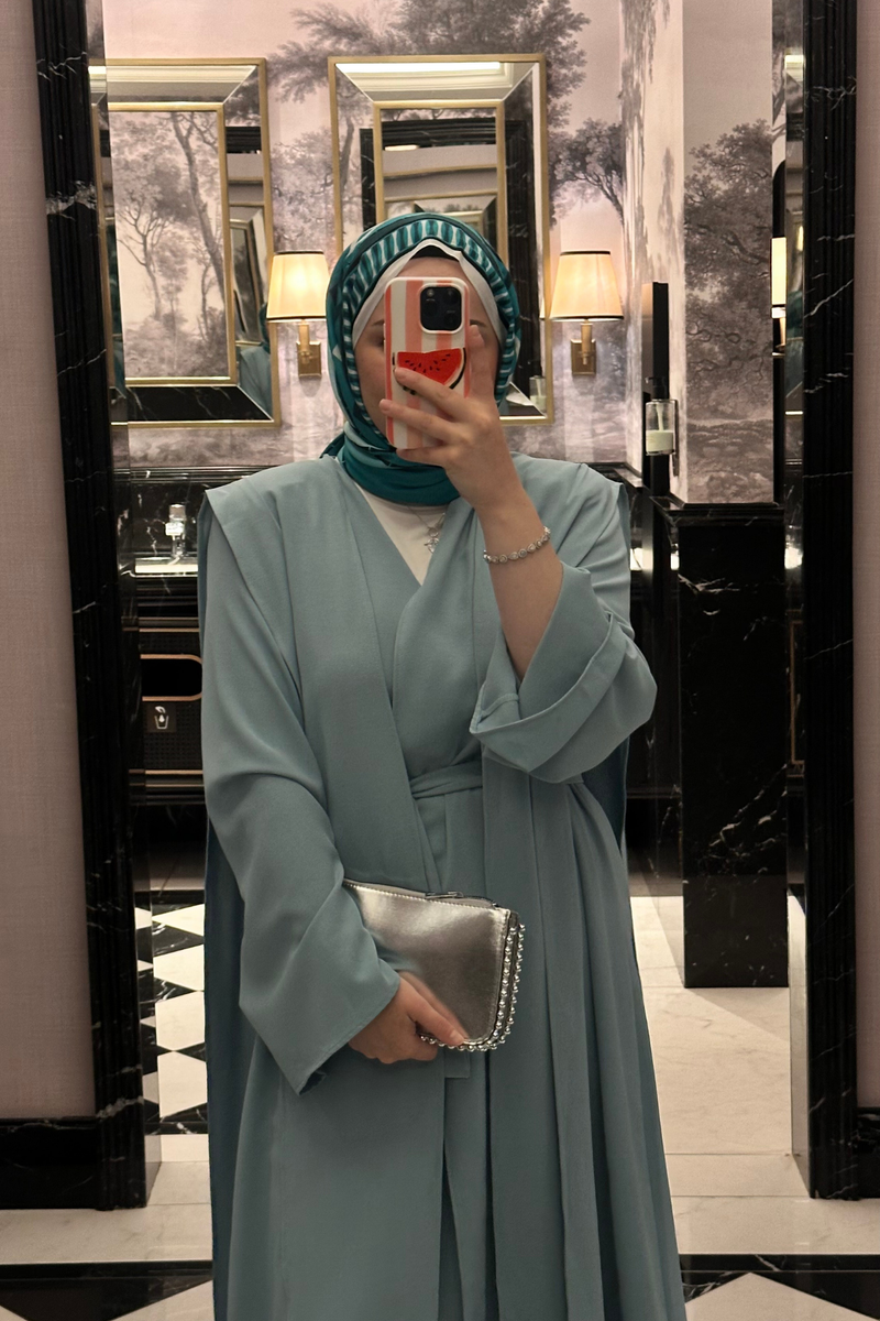 Hümay 2'li Abaya Set  -  Mint Yeşili