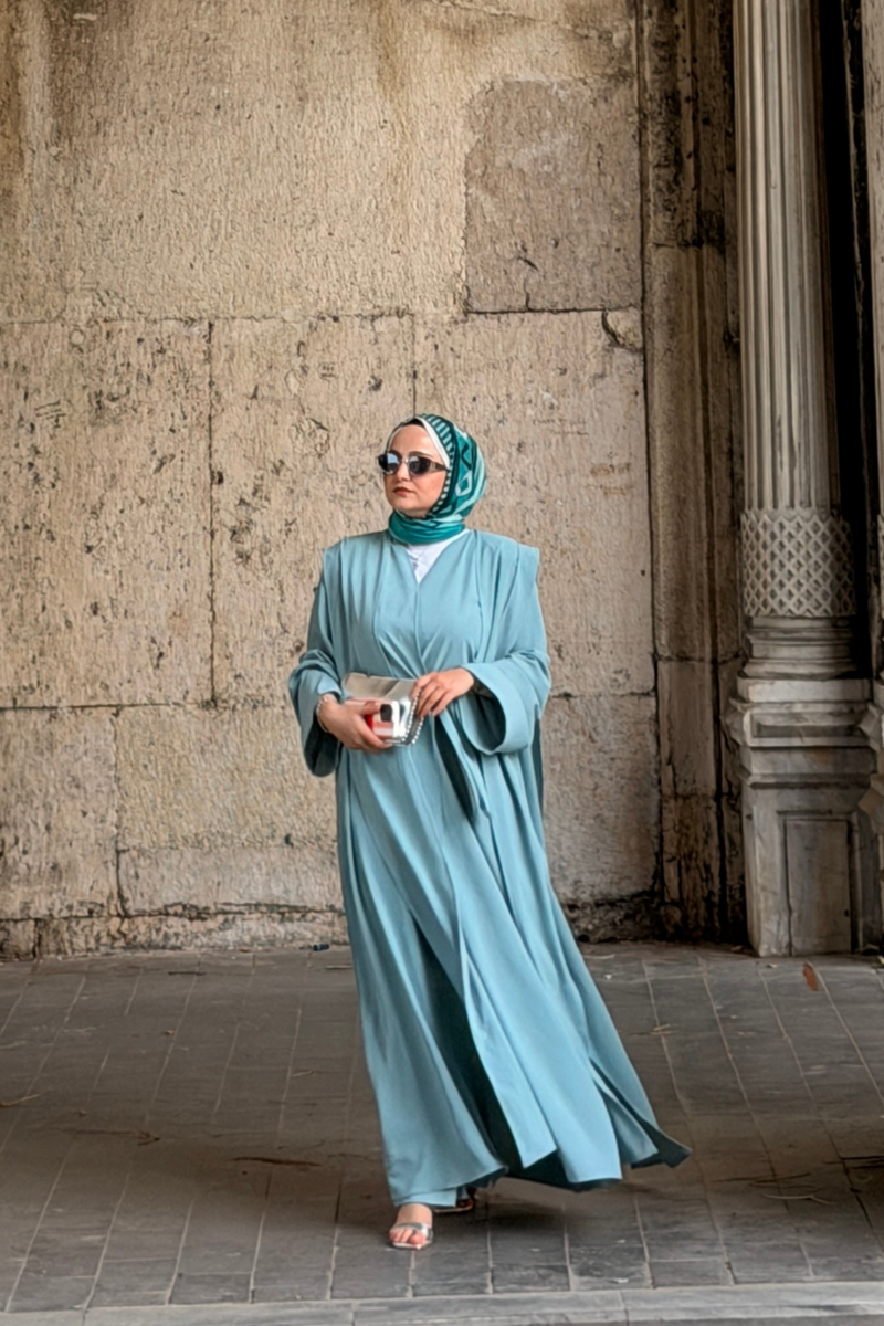 Hümay 2'li Abaya Set  -  Mint Yeşili