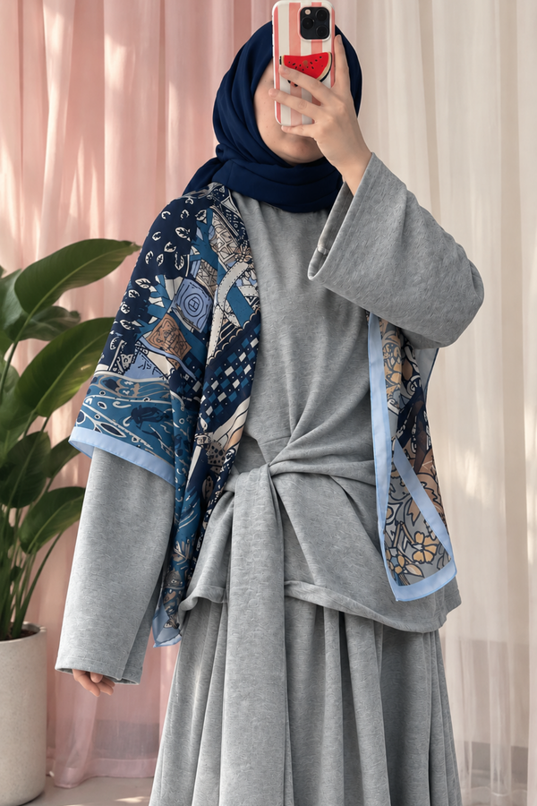 Belden Bağlamalı 2'li Sweat Pantolon Takım- Gri