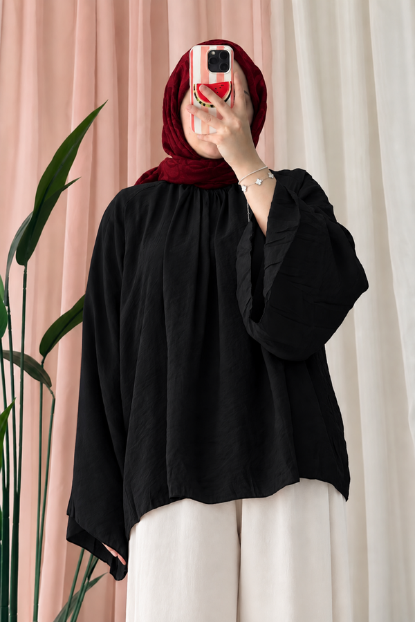 Astarlı Mercan Bluz- Siyah