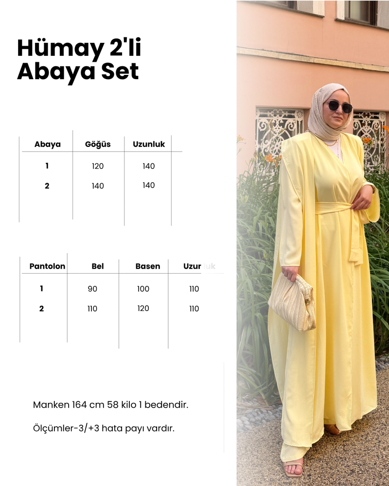 Hümay 2'li Abaya Set- Sarı