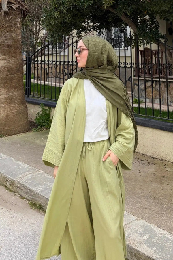 Ahsen Kimono Takım - Fıstık Yeşili