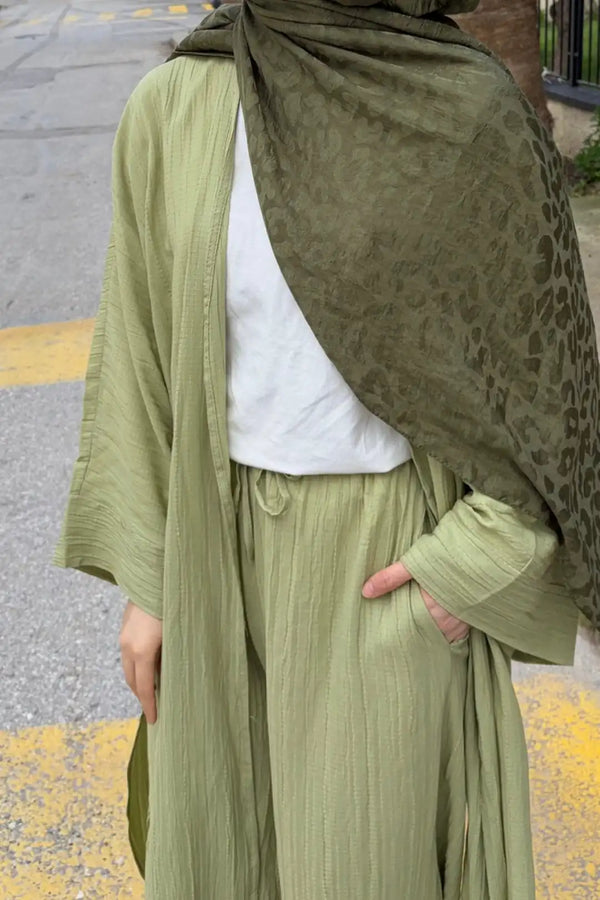 Ahsen Kimono Takım - Fıstık Yeşili
