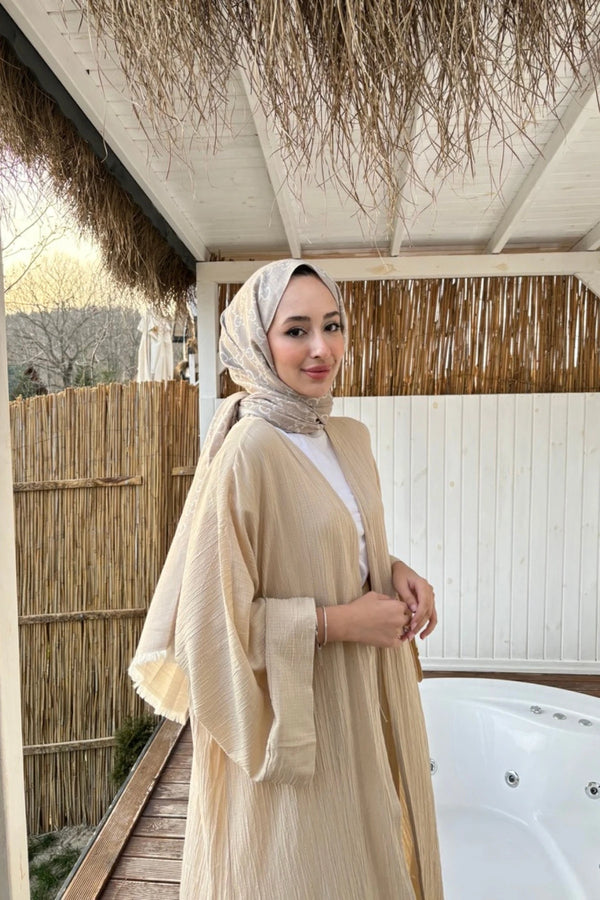 Ahsen Kimono Takım - Krem