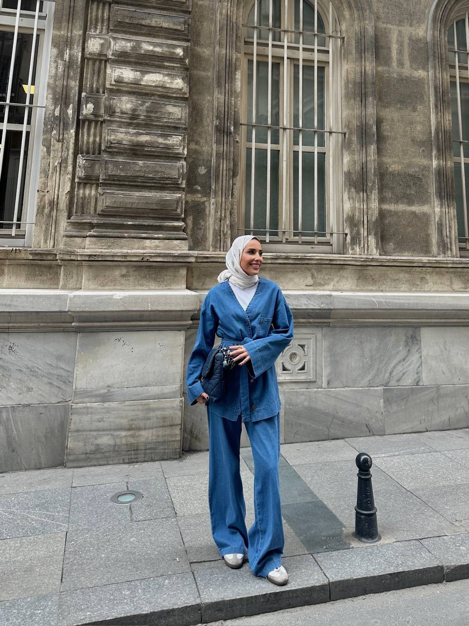 Denim İkili Takım - Mavi