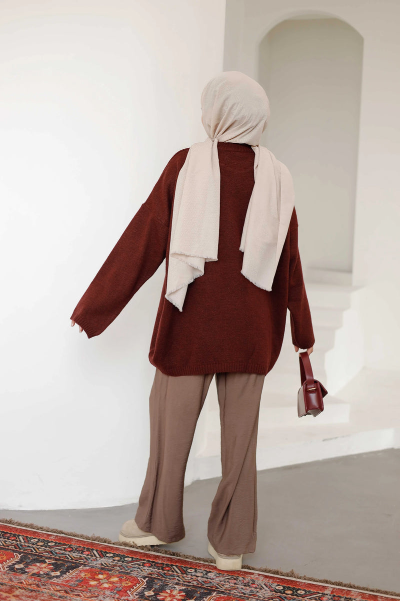 Hazel Triko Kazak - Bordo