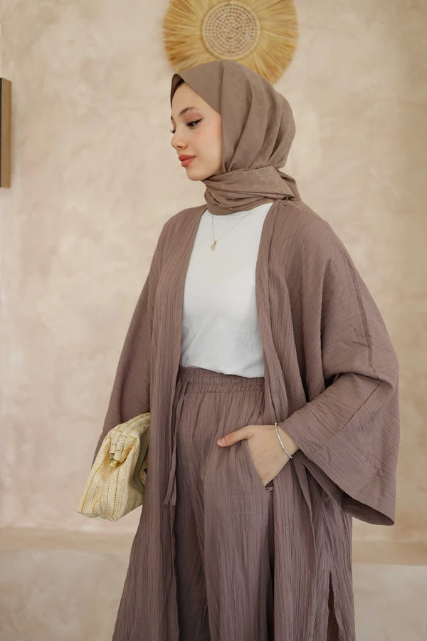 Ahsen Kimono Takım - Vizon