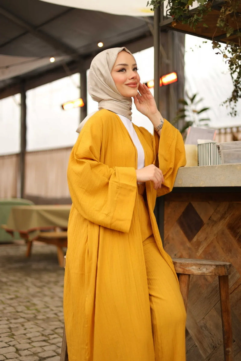 Ahsen Kimono Takım - Hardal