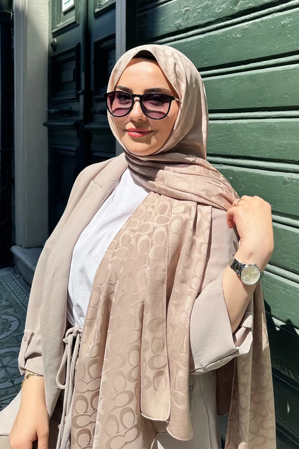 Elegant Line Şal - Vizon
