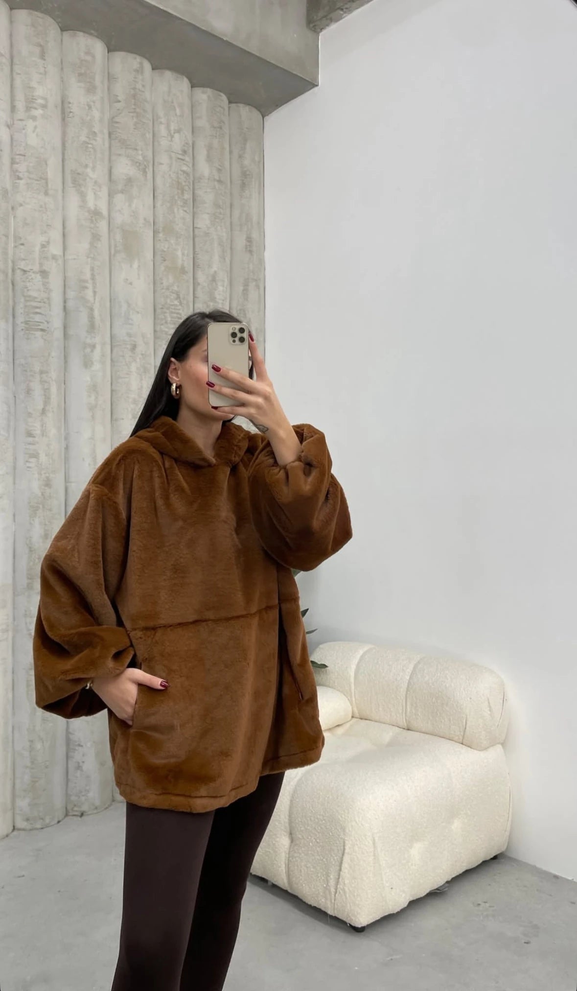 Massi Peluş Sweat - Acı Kahve