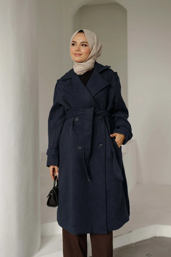 Massi Kaşe Kaban - Lacivert