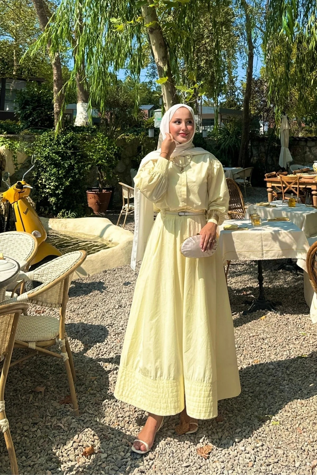 Gina Gömlek Etek Takım - Sarı