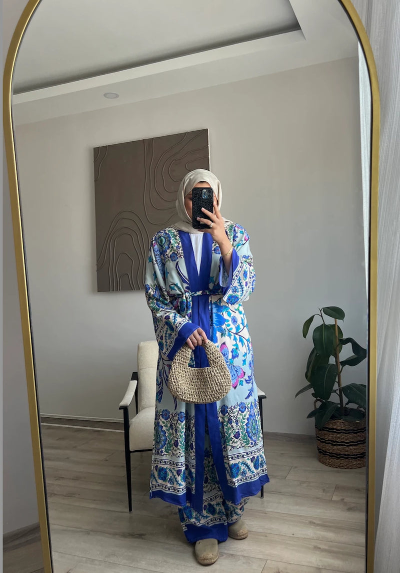 Zara Viskon Kimono Takım - Çok Renkli