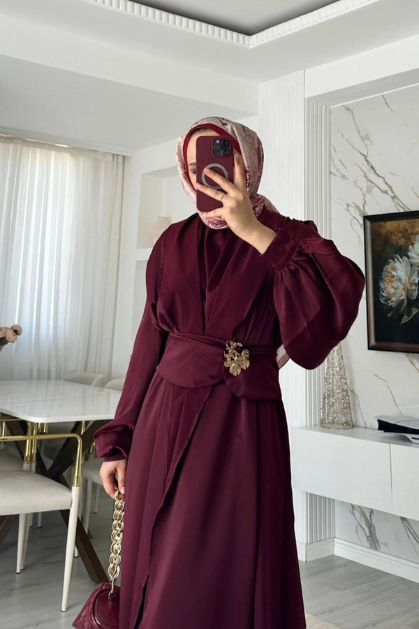 Maysa Abaya Set - Bordo