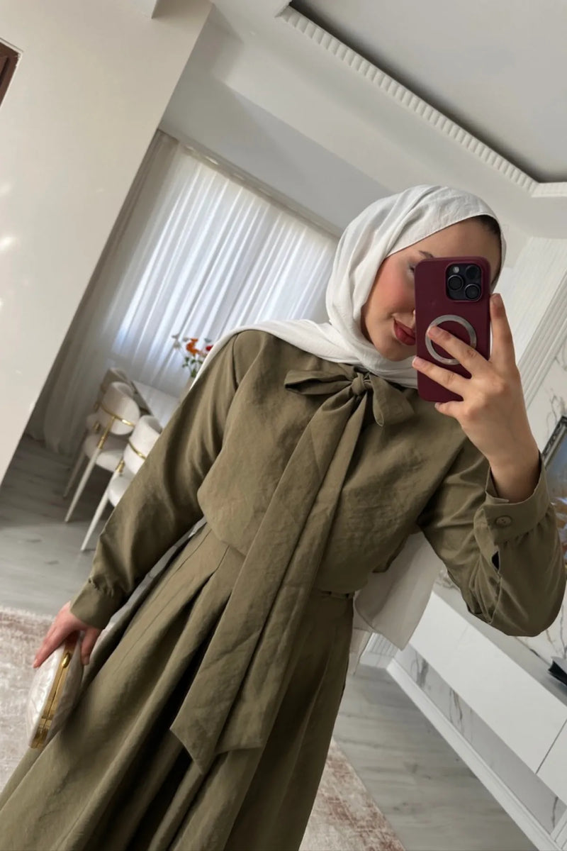 Hafsa Bluz Etek Takım - Haki