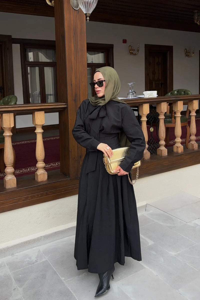Hafsa Bluz Etek Takım - Siyah