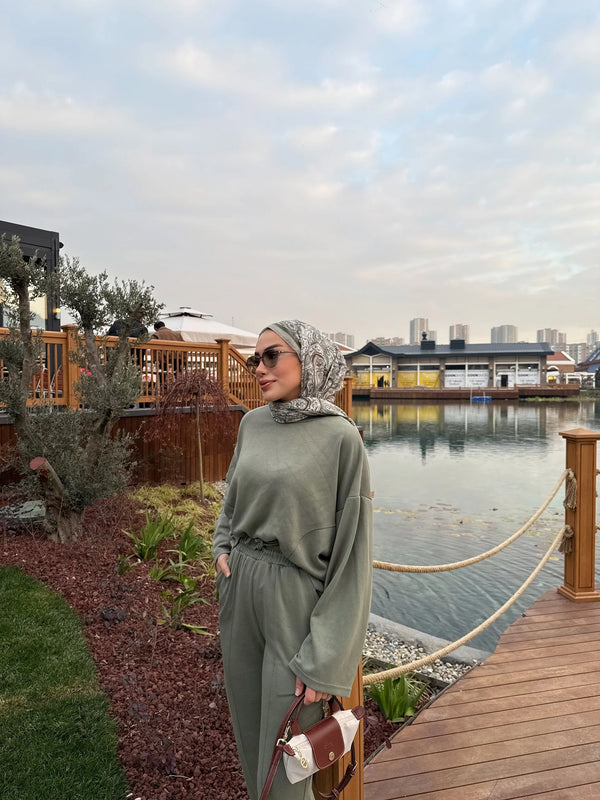 Fara Sweat Pantolon Takım - Yeşil