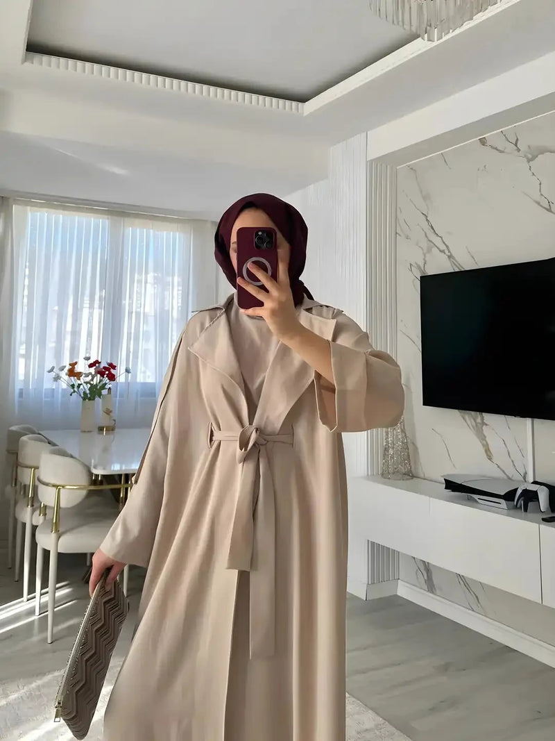 Adria 3'lü Abaya Set - Bej