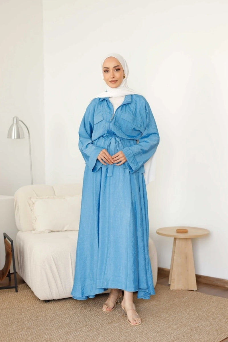 Aqua Bluz Etek Takım - Mavi
