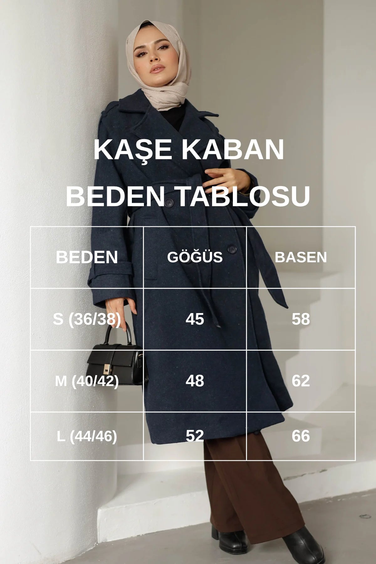 Massi Kaşe Kaban - Siyah