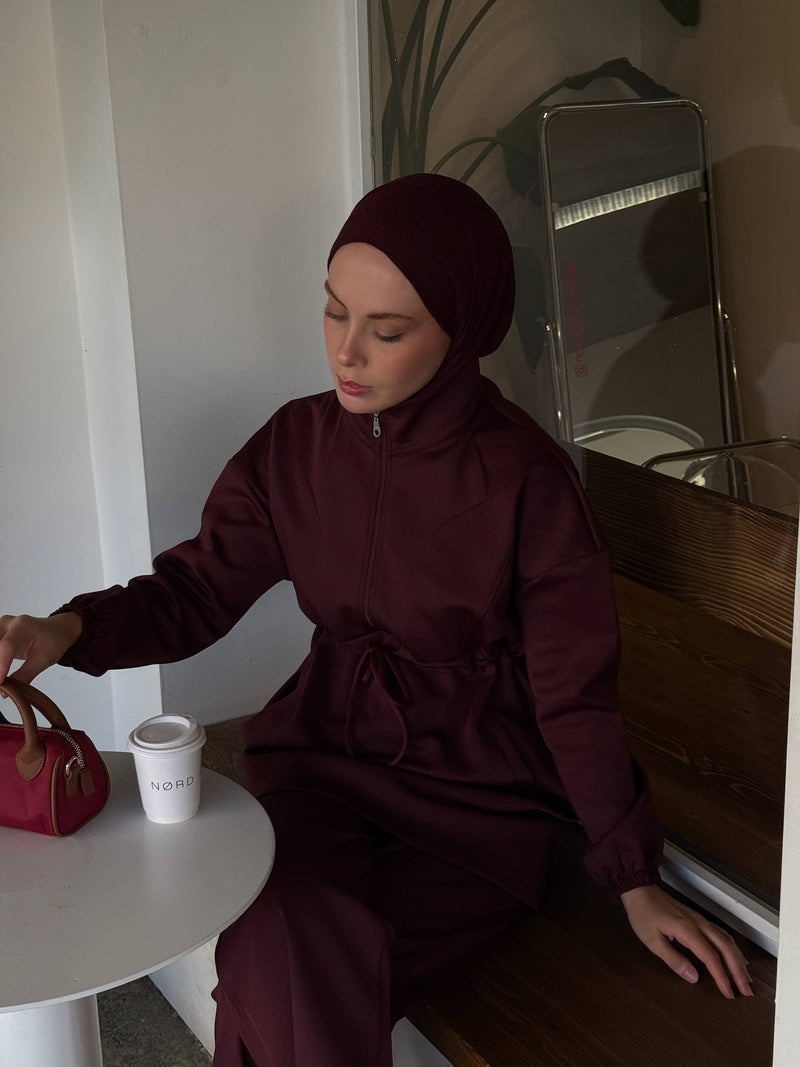 Yıldız Skuba Ceket Pantolon Takım - Bordo