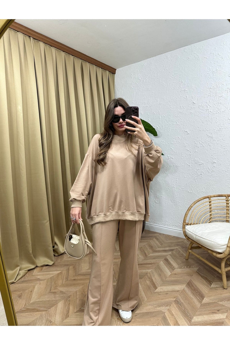 Sweat Pantolon Takım - Camel