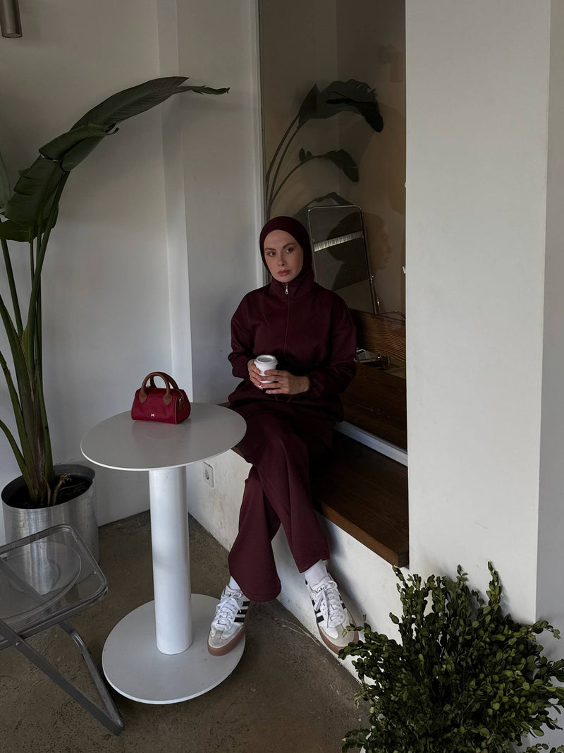 Yıldız Skuba Ceket Pantolon Takım - Bordo