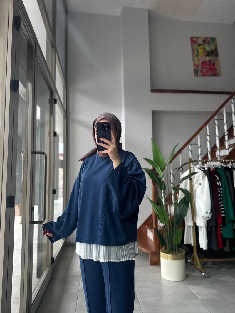 Fara Sweat Pantolon Takım - Mavi