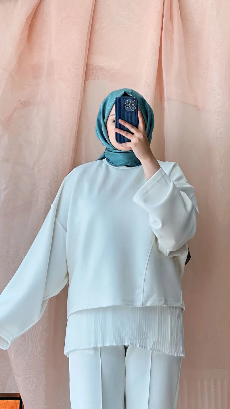 Fara Sweat Pantolon Takım - Beyaz