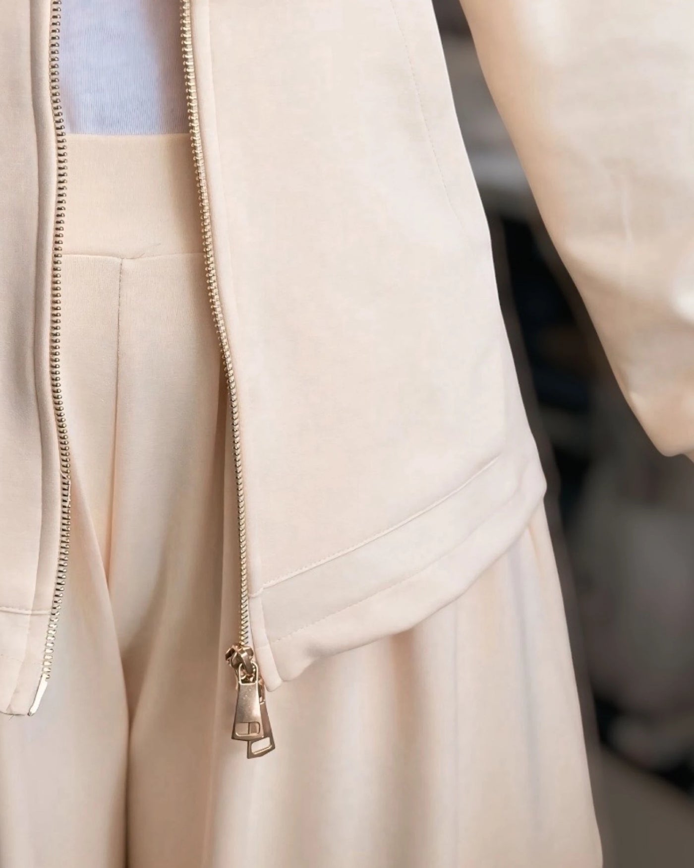 Bomber Sweat Takım – Krem