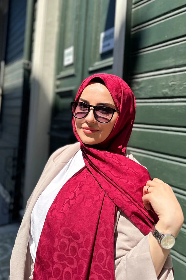 Elegant Line Şal - Kırmızı