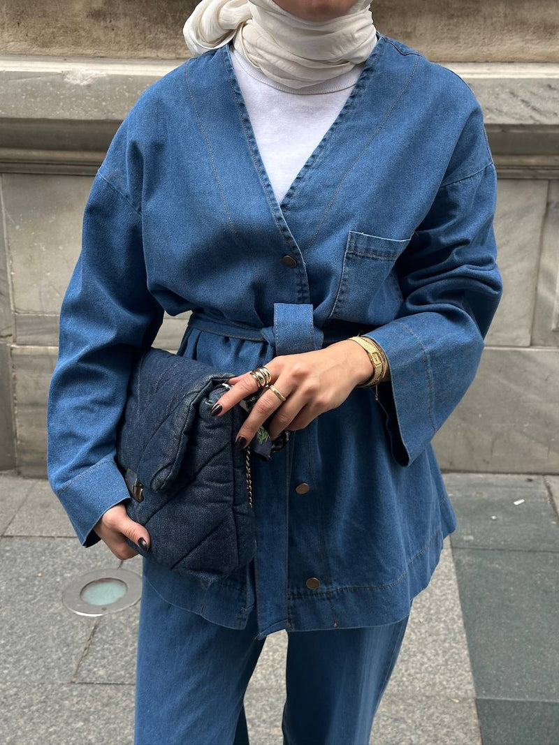 Denim İkili Takım - Mavi