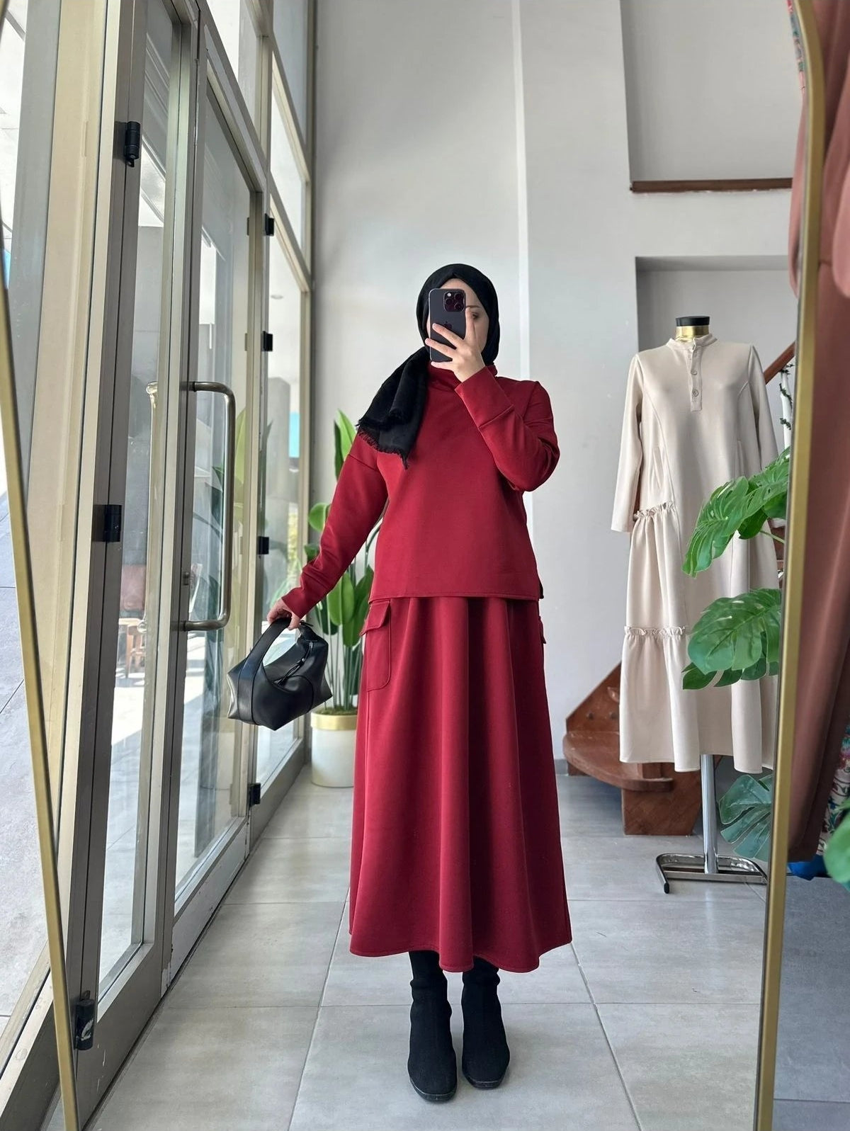 Bella Skuba Etek Bluz Takım - Kırmızı