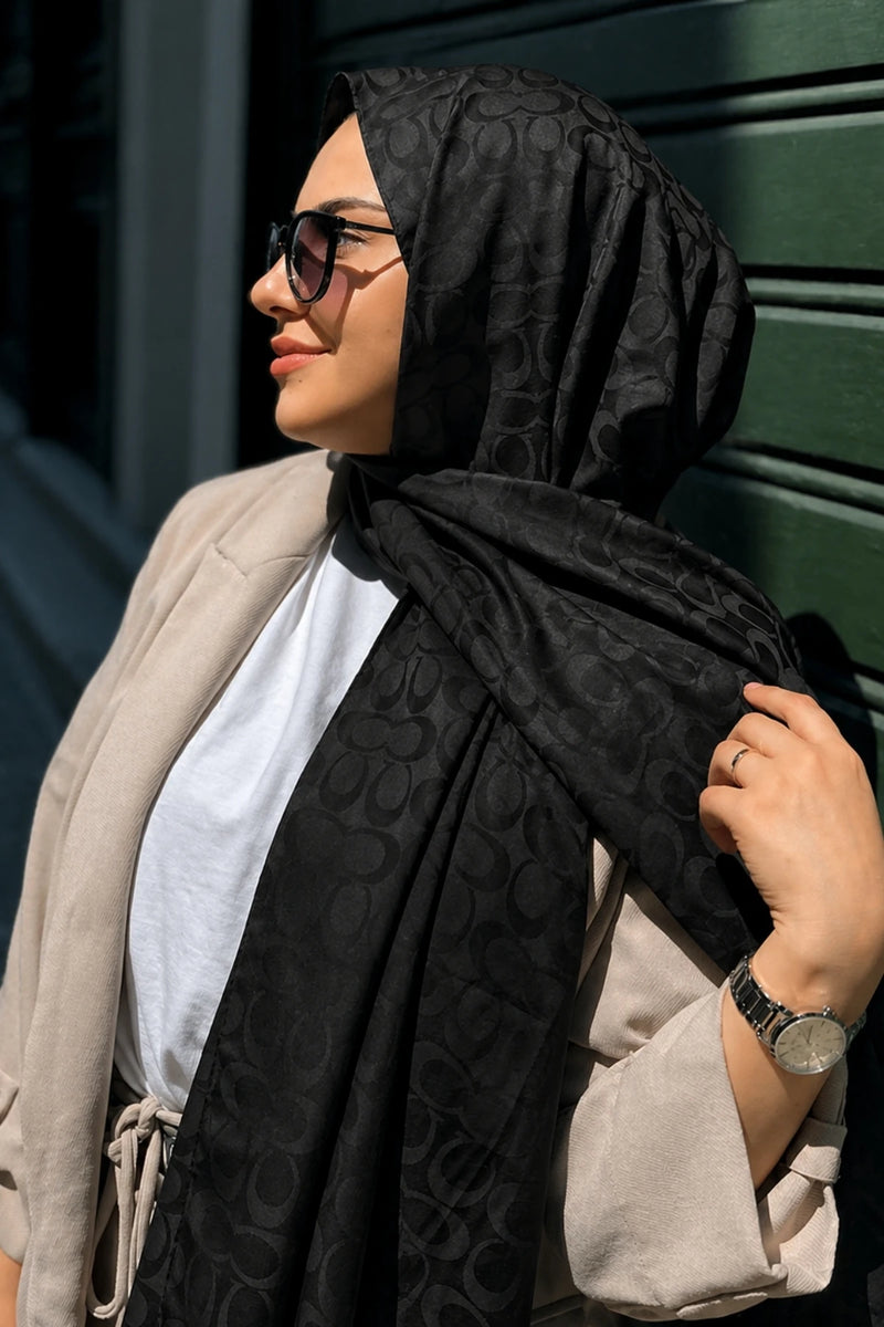 Elegant Line Şal - Siyah
