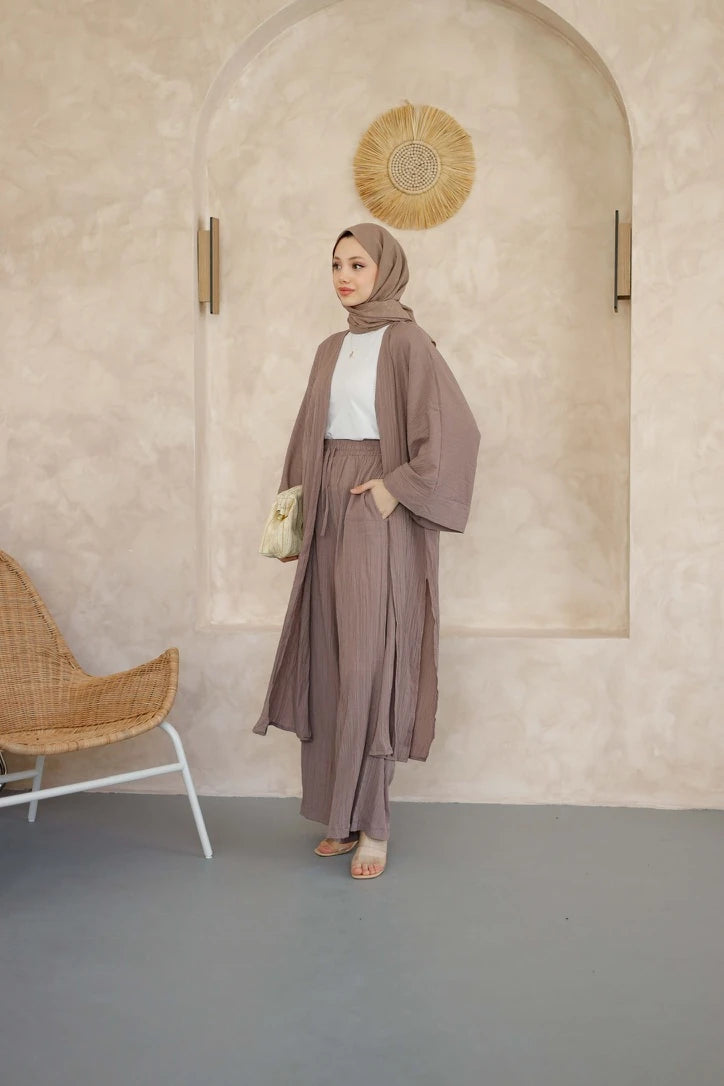 Ahsen Kimono Takım - Vizon