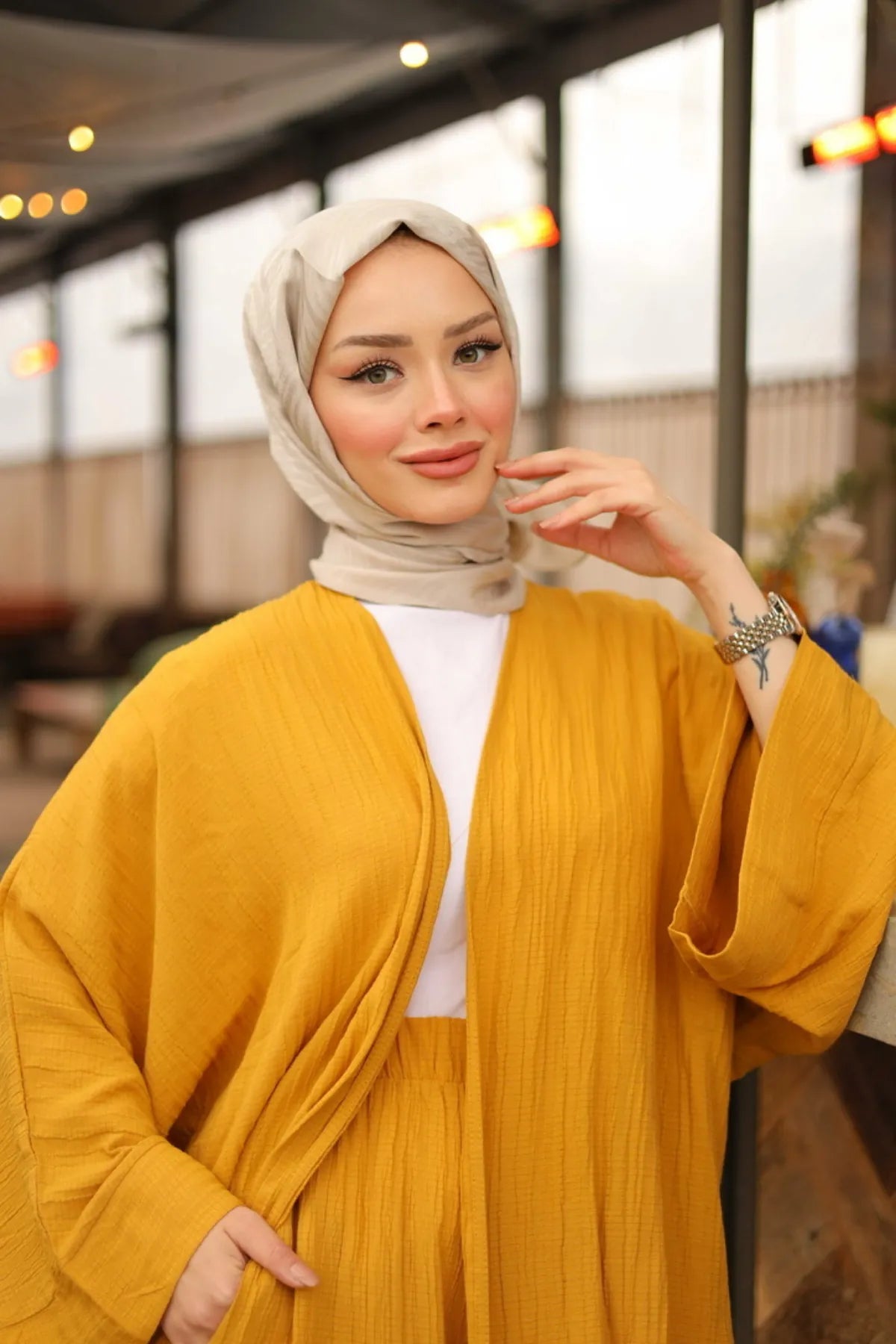 Ahsen Kimono Takım - Hardal