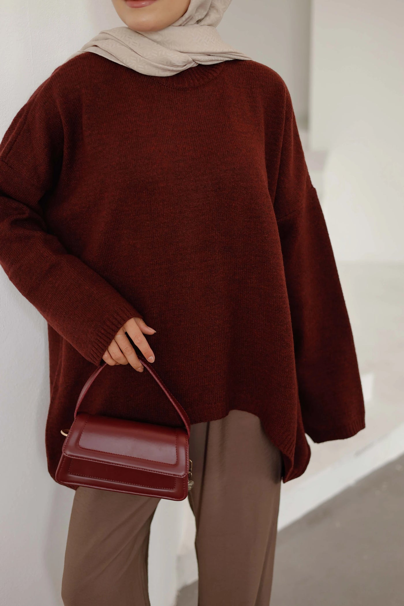 Hazel Triko Kazak - Bordo