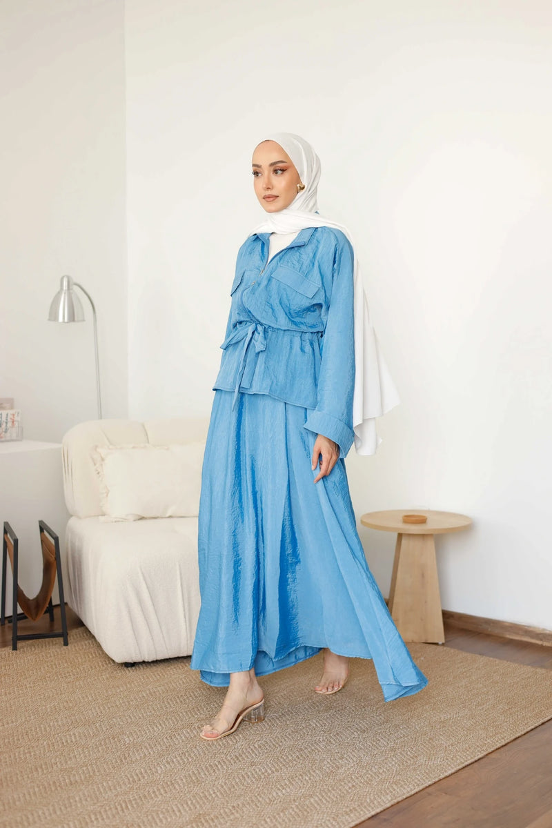Aqua Bluz Etek Takım - Mavi