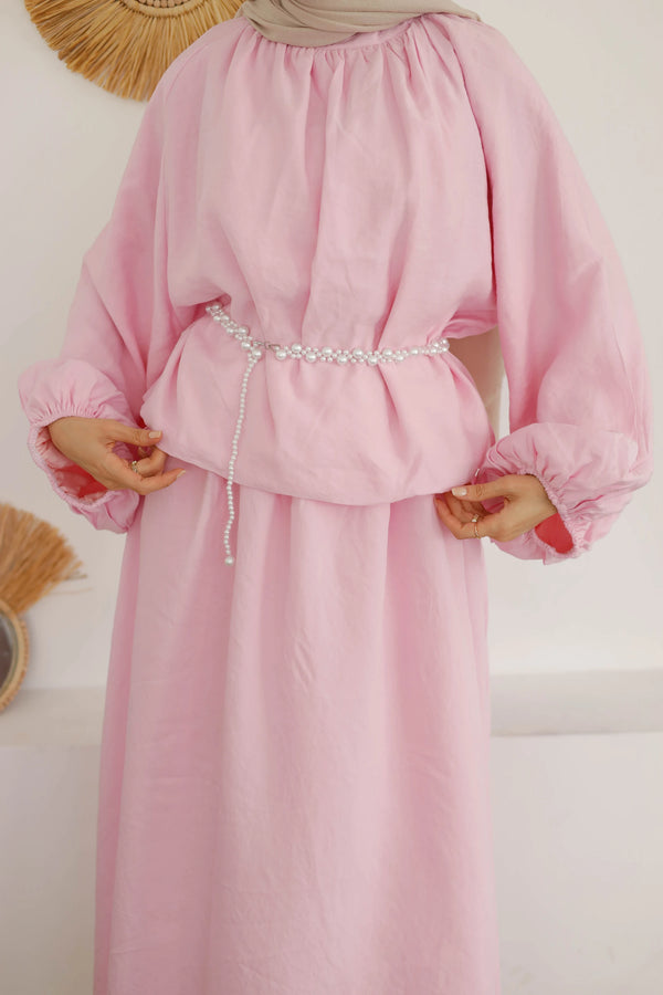 Dream Soft Bluz Etek Takım - Pembe