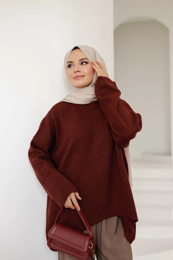 Hazel Triko Kazak - Bordo