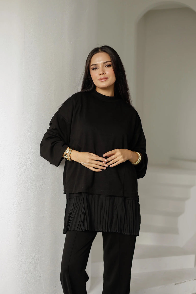 Fara Sweat Pantolon Takım - Siyah