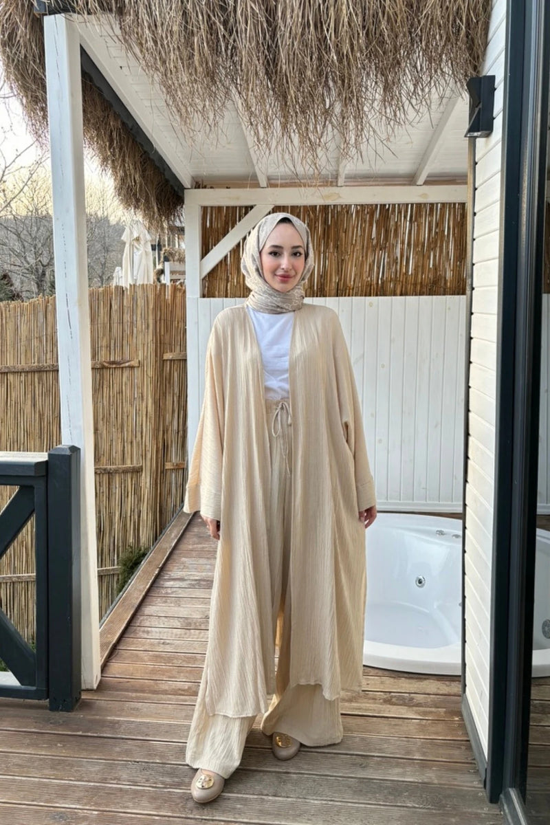 Ahsen Kimono Takım - Krem