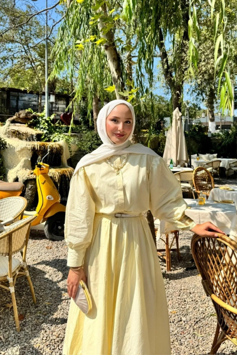 Gina Gömlek Etek Takım - Sarı